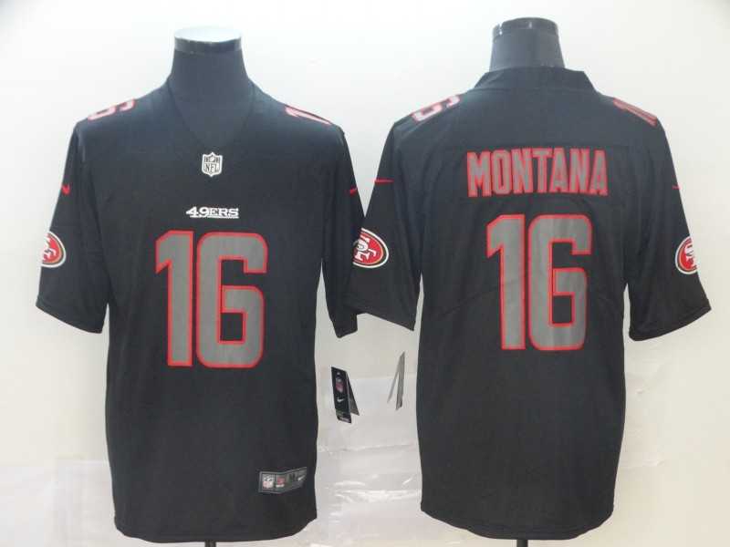 Nike 49ers 16 Joe Montana Black Impact Rush Limited Jersey,We sell and wholesale Nike 49ers 16 Joe Montana Black Impact Rush Limited Jersey on line form chian!